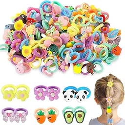 CoolShef 60 Pcs Hair Accessories for Kids Girls, Colorful Rubber Band for Baby Girl Styling, Elastic Ties for Toddler, Cute Loops for Little Angels, Soft Holders for Kid Outfit Matching-picture-42