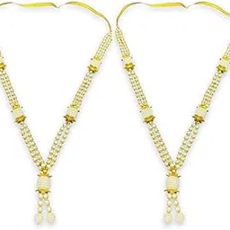 Bhakti Lehar (Size: 16 Inch) Artificial White Pearl Bead Moti Garland Mala for Photo Frames, God Idols Murti and Loved Ones (Design-2, Pack of 2)-picture-23