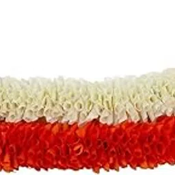 pmw - Hair Accessories - Bharatnatyam Kuchipudi Dance Cloth White And Orange Flowers For Women/Girls - Veni-picture-27