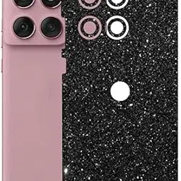 AtOdds Mobile Skin Sticker Wrap | Compatible for Moto Edge 60 Fusion (5G) | Scratchproof Matte Finish | Full Coverage for All Sides & Camera Protection (Black Glitter)-picture-38