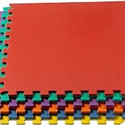 We Sell Mats Premium Foam Interlocking anti-fatigue tiles great for gyms PX90 Insanity Pilates Yoga aerobics cardio trade shows kids payrooms and more. Multicolor 24 SQFT-6 Tiles-image-5