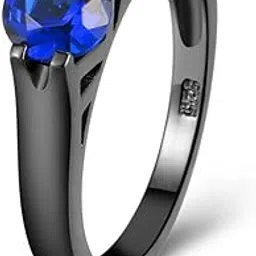 ruvee Titanium and Blue Zirconia Alloy Ring for Women-picture-55