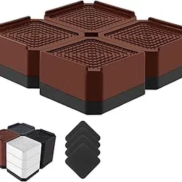 Bed Risers Heavy Duty, Adjustable Furniture Riser Blocks Lift 1.5, 3, 4.3 inches for Couch Table Desk Sofa Chair Legs, Refrigerator, Washing Machine - Support up to 4000 lbs (Brown 4 Pack, 1.5 inch)-picture-27
