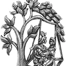rudracraft 925 silver jewelry RUDRA CRAFT Sterling Silver (92.5% purity) God Krishna Pendant - Radhakrishna under tree| God Pendant for Men & Women-picture-55