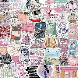 Titu Ki Baatein 50 PCS Romance Book Stickers for Kindle, Holographic Bookish Sticker Pack Reading Booktok Glitter Vinyl Decals for Laptop Ebook Readers Water Bottles Journal Scrapbook Waterproof-picture-27