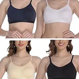 fims - fashion is my style Women Cotton Sports Bra for Gym, Yoga, Running Bra for Girls, Racer Back, Full Coverage, Multicolor, Cup B, See Main Image to Check How Many Bra You Will Get-picture-22
