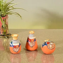 Peacock's Pride Terracotta Vase Set of 3-picture-23