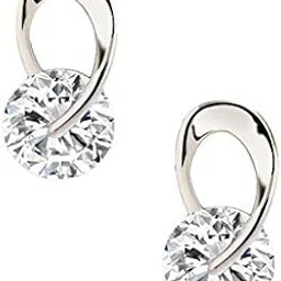 shining diva fashion Women's Silver Plated Platinum Plated Stylish Crystal Stud Earrings - Silver (rrsd9826er)-picture-14