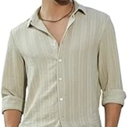 campus sutra Men's Polyester Shirt for Casual Wear | Spread Collar | Long Cuffed Sleeves | Button Closure | Shirt Crafted with Comfort Fit for Everyday Wear-picture-30