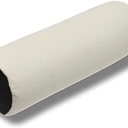 Buckwheat Hulls Round Bolster Pillow | Reduced Stress on Spine, Neck Pain | & Effective Support for Side and Back Sleepers | (Large(24"x7"x7"), Cream & Grey)-picture-19