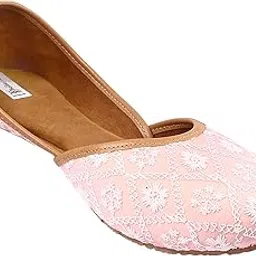 bellie bella Women and Girls Punjabi Jutti // Chikan Work Jutti-picture-16