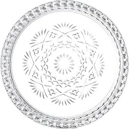 MYNA LIFE Pack of 1 Crystal Drink Coasters, Glass Round Cup Mat, Decorative Wine Bottle Coasters Barware for Table Protection of Home Kitchen, Dining Room, Patio, Coffee Shop 3.75" Carved Design-image-6