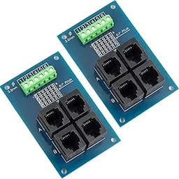 yddmyo 2pcs RJ11 RJ12 6P6C 4-Way Buss Breakout Board with 6Pins Terminal 0.15" Pitch-picture-61