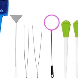 balacoo 7pcs Aquarium Cleaning Tool Professional Fish Tank Brushes Aquascaping Tweezers Stainless Steel Curved Straight Tools for Easy Maintenance Color Random-picture-29