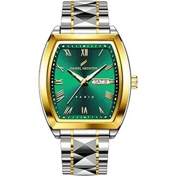daniel hechter Duroc Collection Luxury Watch for Men with Roman Indices, Day-Date Display and Two-Tone Studded Stainless Steel Strap-picture-31