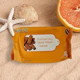 Daily Cleansing Facial Wipes 25N Wet Wipes for Face Makeup Remover Wipes Hydrating Refreshing Soothing Paraben (25 pack of 1, Sandal)-image-22