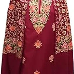 latest Womens pure woolen kashmiri embroidered salwar kameez suit with heavy embroidery on shawl,winter wear,woollen kurta pant set dress material(UNSTITCHED FABRIC) by pure Pashmina wooltex.MAROON2-picture-47