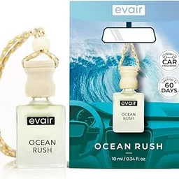 Evair Ocean Rush Car Air Freshener | Hanging Car Perfume | Premium Car Fresheners | Car Aroma with Essential Oils| Hanging Perfume for Car in Glass Bottle with Wooden Diffuser Lid (10ml, Pack of 1)-picture-10