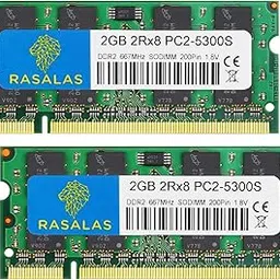 Rasalas 4GB (2x2GB) DDR2 667 Sodimm PC2-5300S 1.8V CL5 RAM Memory Modules for Intel, MAC, AMD Laptops-picture-17