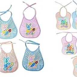 Da Anushi Soft Cotton Washable & Reusable Multicolor Highly Absorbing/Comfortable and Easily Adjustable Feeding Bibs In Apron Style For Babies,Toddlers,Infants-picture-14