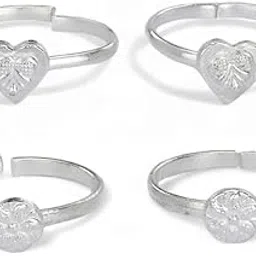 aanyacentric Combo of 2 Pair Toe Rings Adjustable Traditional & Fashion Accessories for Women-picture-19