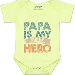 ARVESA Papa Is My Super Hero R-878 Dad Bodysuit, Sleepsuits, Rompers For New Born Baby Clothes 0-3 Months Unisex Stylish Dress For Baby Boy & Girl, Newborn Infant Outfit-picture-11