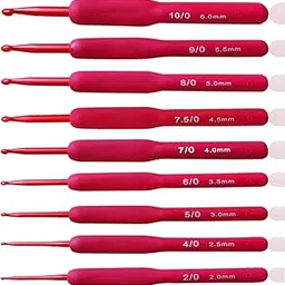 Ergonomic Crochet Hooks Set,Silicone Crochet Hook Knititng Needles for Arthritic Hands Premium Soft Grip Crochet Handles for Crocheting Yarn Craft Projects(2.0mm-6mm,Red)-picture-35
