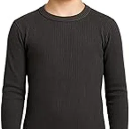 Lux Cozi HEATEK Boy's Black Melange Full Sleeves Round Neck Thermal Top |Style - 555| Pack of 1-picture-12