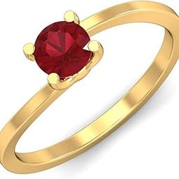 kuberbox 18KT Yellow Gold Seul Ruby Ring for Women-picture-32