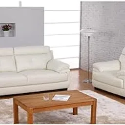 Fabrique Blossom 3+1 Leatherette 4 Seater Sofa Set | Modern, Luxurious, and Comfortable Furniture for Home Office, Guests, and Living Room | Pearl White-image-7