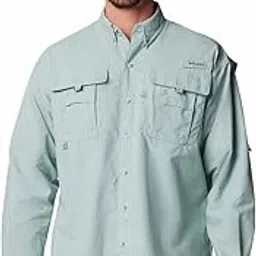 Columbia Men Blue Omni Shade Bahama II Long Sleeve Hiking | Trekking | Camping | Safari Shirt, L image 1