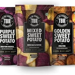 TBH - To Be Honest Vegetable Chips |Mixed, Golden, Purple Sweet Potato |Gluten Free | Vegan Friendly Snack | Low Fat | 50% Less Oil | No Preservatives - Pack of 3 (35 g*3)-image-98