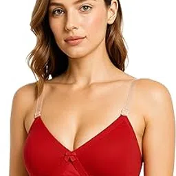 sona Women's Cotton Full Coverage Bra for Heavy Bust Non-Padded Wire Free Transparent Straps Bra Pack of 1-picture-25