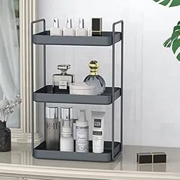 SHIOK DECOR Metal 3-Tier Vanity countertop Bathroom Storage Shelf, 12.2" X 16.9" X 6.7", Grey-picture-59