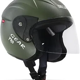 Paras Aryan Enterprise ISI Certified Open FACE Helmet for Men and Women with D - Ring Lock (Matt Green)-image-64
