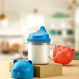 Dimazofly Baby Sip - Mug, Leakproof Mug for Babies, Kids, Nursing, Milk, Dishwasher Safe Bottle, BPA Free (300 Ml/Multicolor) (Pack of 1)-picture-27