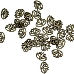 Club Bollywood®30X Retro Hollow Out Buddha Yoga Lotus Flower Metal Spacer Bead Green Bronze| Beads| Beads|Crafts|• Crafts|30 Pieces Alloy Lotus Beads Charms-image-47