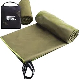 Microfiber Towel ( 30 x 60 Inches) Camping Towels Fast Drying, Travel Towel Lightweight, Oversized Beach Towels Quick Dry for Travel, Sports, Gym, Beach, Camping, Swimming, Backpacking (Army Green)-picture-26
