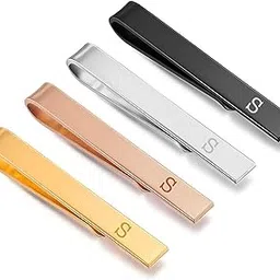 yuunei-home 4 Pcs Initial Tie Clips for Men, A-Z Elegant Personalized Letters Tie Clip Bar Set for Groomsmen gifts, Anniversary Business and Daily Life-Best Gifts-picture-39