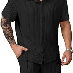 raizax Men Co-ord Outfits Short Sleeve Crew Neck Summer Shirt and Casual Track Shorts |Top & Shorts Night Suits | Night Wear for Men-picture-38