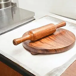 CRAFTCASTLE Wooden Floral Design Rolling Board, Teak Wood Chakla, Polpat, Chapati Maker (Floral 10 inches)-picture-52