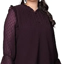 indietoga Women's Plus Size Embroidered Georgette Longline Tunic Tops (2XL to 7XL)-picture-49
