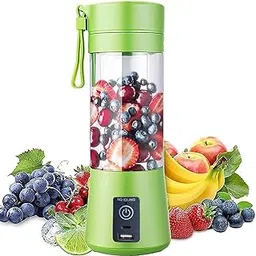Portable USB Rechargeable Blender | 6 Blade Juicer Blender with Built-in 380ml Jar | Smoothie Maker for Shakes, Juices and Protein Drinks | Lightweight Cordless Mixer Bottle (Multicolor)-picture-20
