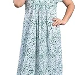 Woman Cotton Printed Nighty Sleeveless White Baseed|Nightgown and Nighwear| Ladies Maxi-image-0