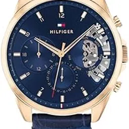 tommy hilfiger Mens 44 Baker Blue Dial Faux Leather Analogue Watch - TH1710451W-picture-21