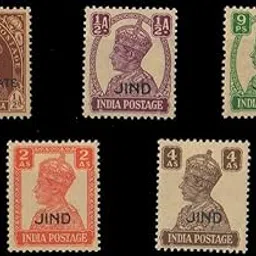 ISC~ JIND State, 5 Different Stamps, King George VI, Rare & Old Mint (UNUSED) Stamps, India PRINCELY State Stamps, Pre 1947, Beautiful Collection ~ STAMPEX-picture-39