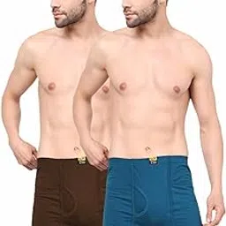Digsel Men 100% Cotton Inner Elastic Packet Trunks_Brother Pack of 2-image-9