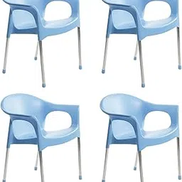 Cello Metallo Cafeteria Set of 4 Chairs (Blue)-picture-18