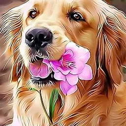 F-CANLAN Round Full Drill Diamond Painting Kit, 5D DIY Golden Retriever Paint with Diamonds Pet Dog Diamond Dots Arts Crafts Set for Adult Love Dog Diamond Painting Room Decor (12X16 inches)-picture-28