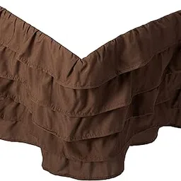 Elegant Comfort Luxurious Premium Quality 1500 Thread Count Wrinkle and Fade Resistant Egyptian Quality Microfiber Multi-Ruffle Bed Skirt - 15inch Drop, California King, Chocolate Brown-picture-15